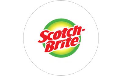 Scotch Brite logo image inside of a grey circle